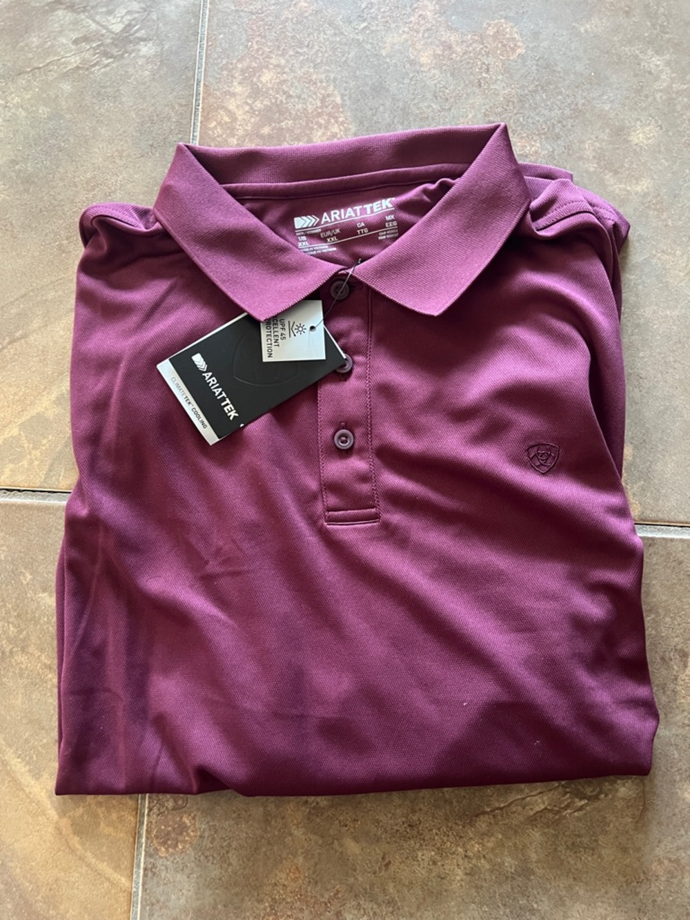 Ariat Tek Men's Polo - Burgundy Plum